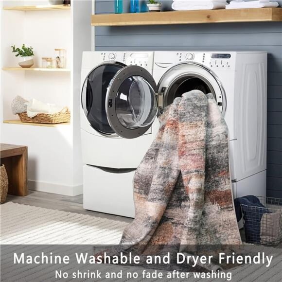 Grey 9x12 Area Rugs for Living Room, Non Slip Machine Washable Modern - Picture 11 of 16